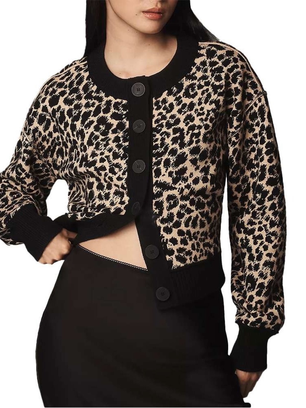 ANTHROPOLOGIE Maeve Sutton Cardigan Leopard print XL Like new